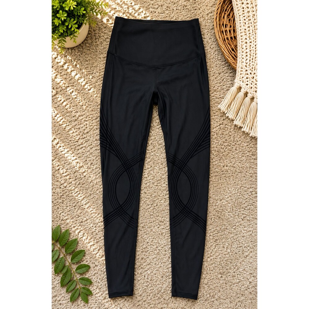 Fanka Body Sculpt Compression Leggings Small Black Reversible High Rise Athletic